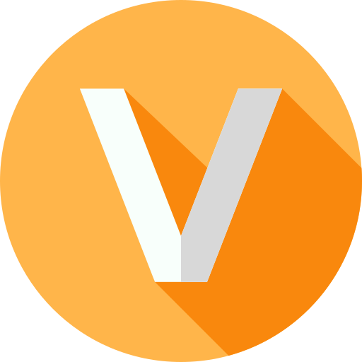 v Flat Circular Flat icon