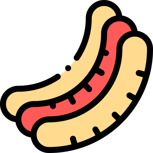 hotdog Detailed Rounded Lineal color icoon