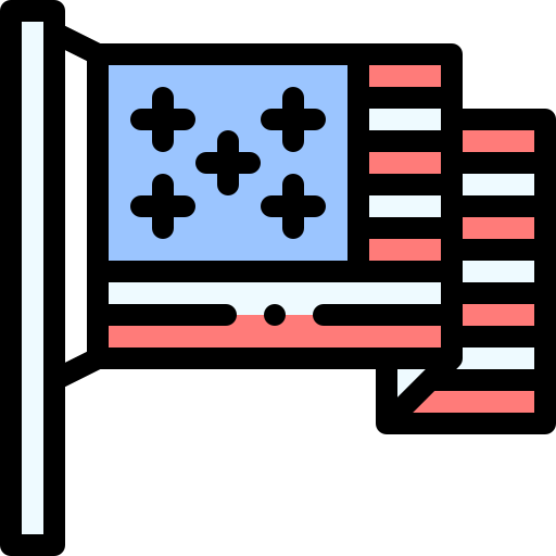 vlag Detailed Rounded Lineal color icoon