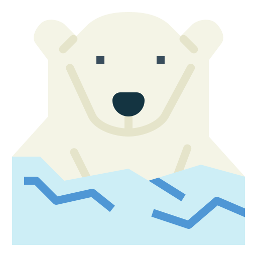 Polar bear Smalllikeart Flat icon