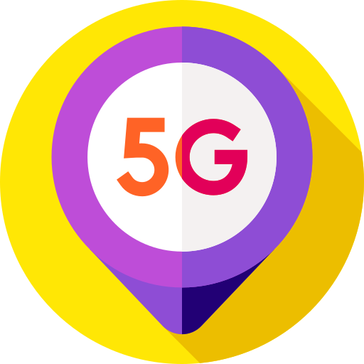 5g Flat Circular Flat Icône