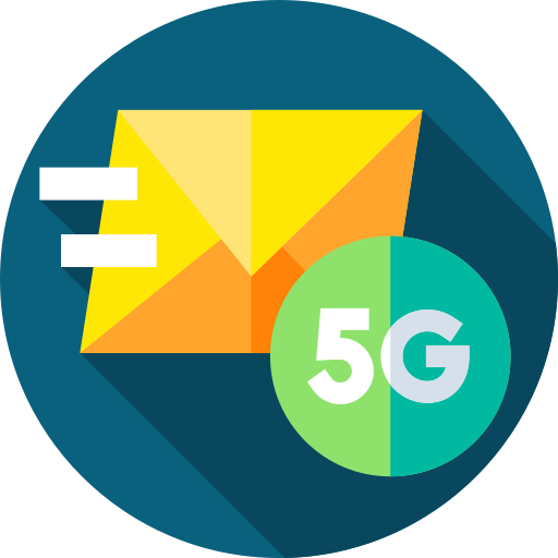 5g Flat Circular Flat icon