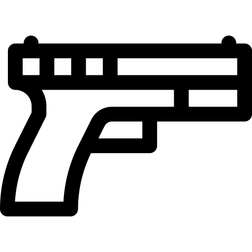 pistolet Basic Rounded Lineal ikona