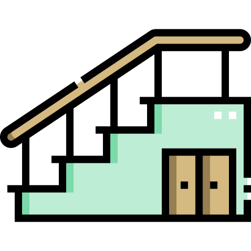 Stairs Detailed Straight Lineal color icon