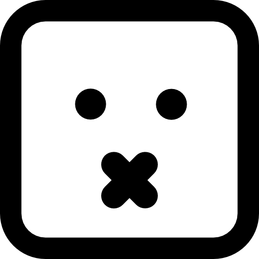 Mute emoticon square face  icon