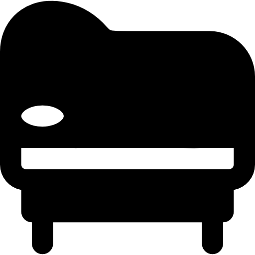 couch Basic Black Solid icon