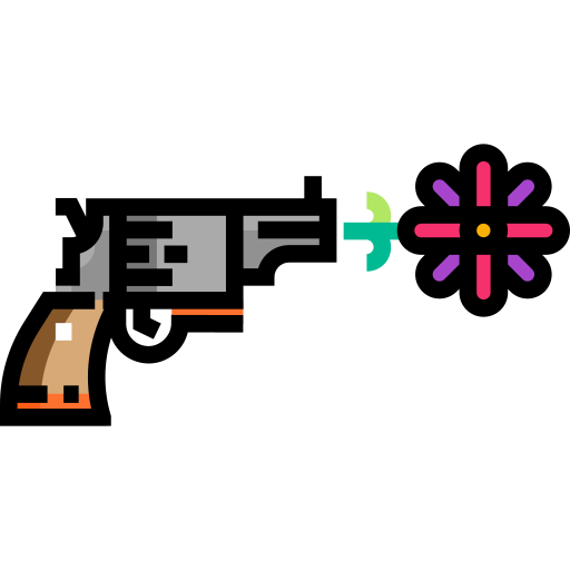 Gun Detailed Straight Lineal color icon