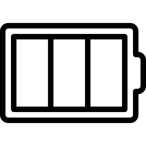 batterijoverzicht in een cirkel  icoon