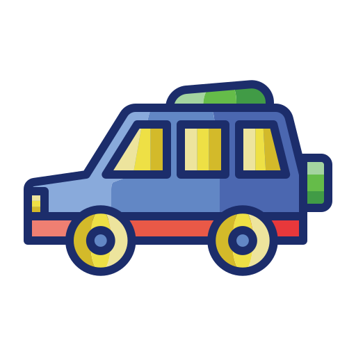 Suv car Flaticons Lineal Color icon