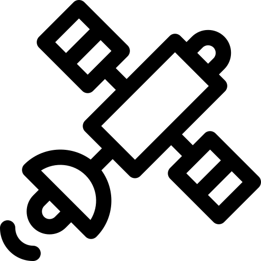 satélite Basic Rounded Lineal Ícone