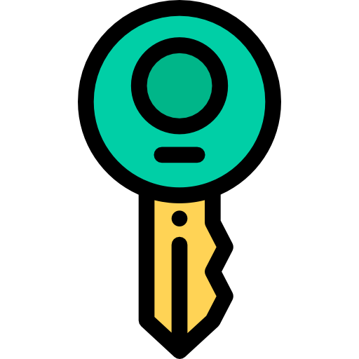 Door key Detailed Rounded Lineal color icon