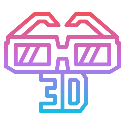 3d glasses Iconixar Gradient icon