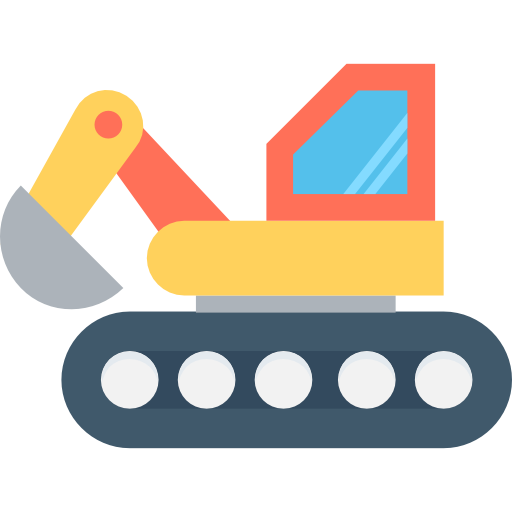 Excavator Flat Color Flat icon