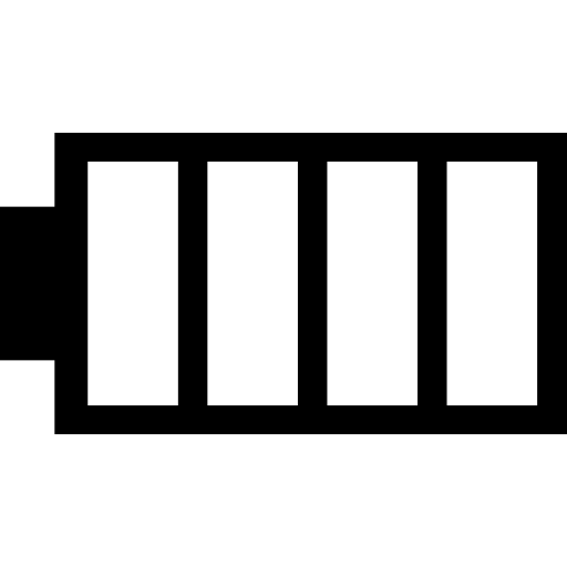 símbolo de status da interface de bateria completa com quatro áreas  Ícone