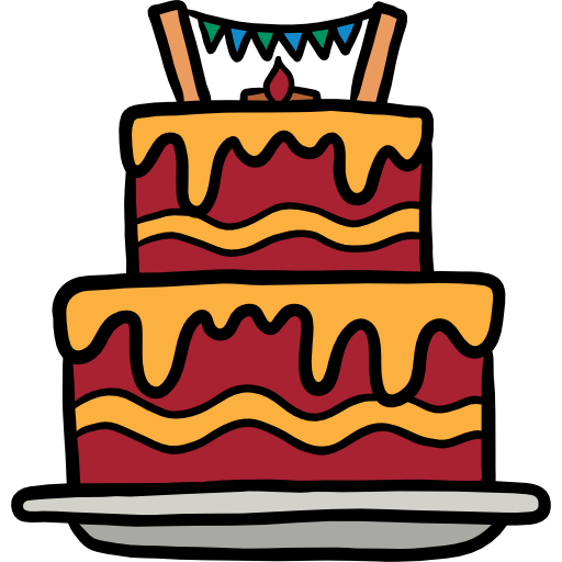 kuchen Hand Drawn Color icon