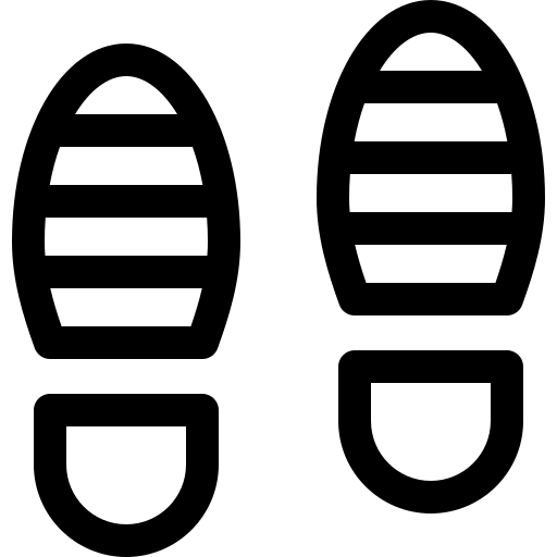 empreintes de pas Basic Rounded Lineal Icône