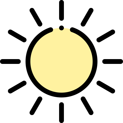 Sun Detailed Rounded Lineal color icon