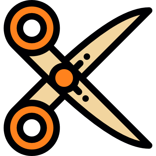 Scissors Detailed Rounded Lineal color icon