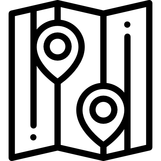 mapa Detailed Rounded Lineal ikona