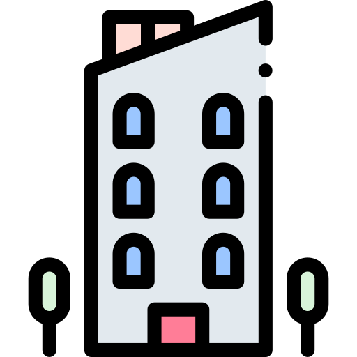 Building Detailed Rounded Lineal color icon