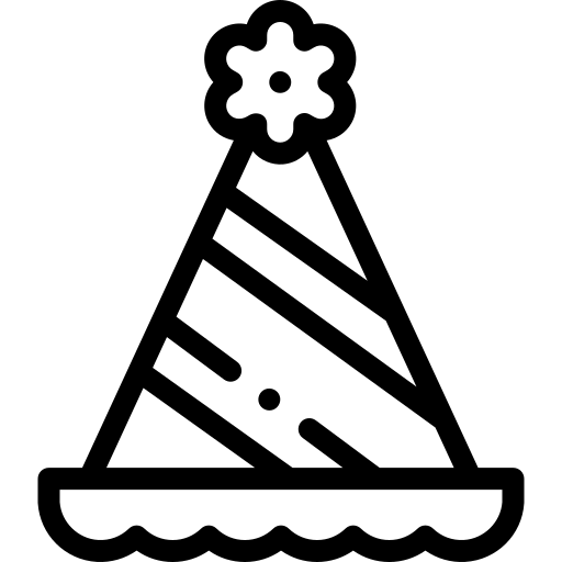 feesthoed Detailed Rounded Lineal icoon