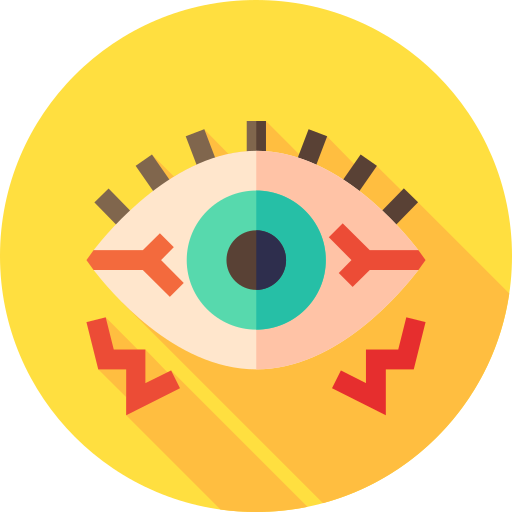 Red eyes Flat Circular Flat icon