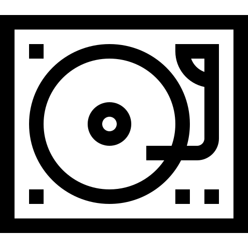 draaitafel Basic Straight Lineal icoon