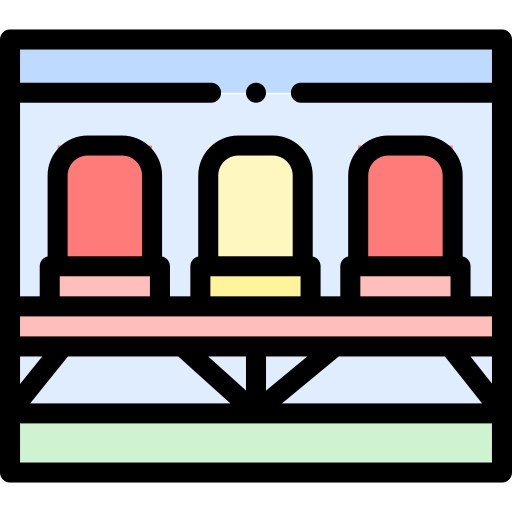 Bench Detailed Rounded Lineal color icon