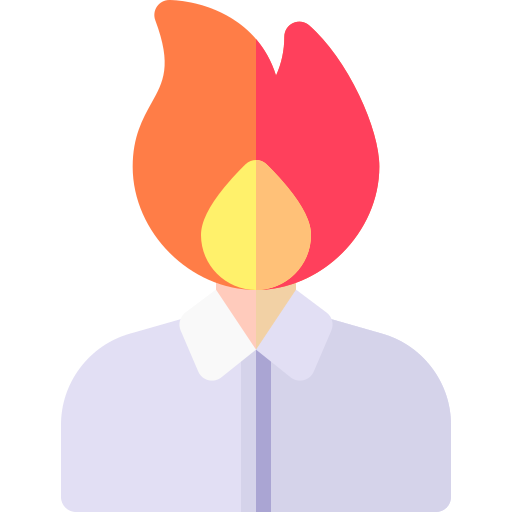 Burning head Basic Rounded Flat icon