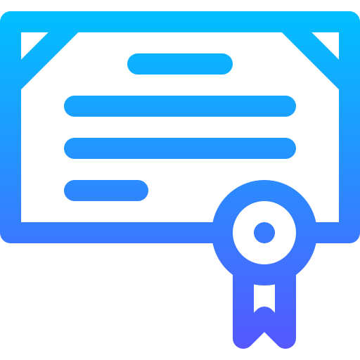 certyfikat Basic Gradient Lineal color ikona