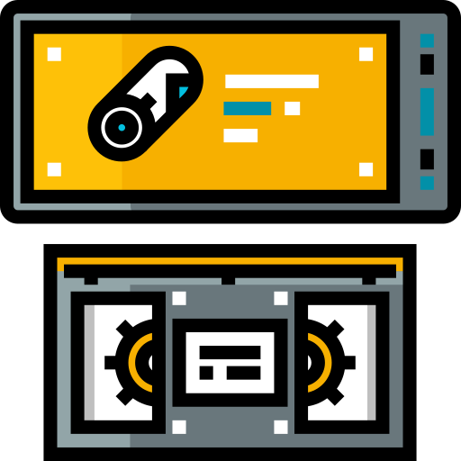 vhs Detailed Straight Lineal color Icône