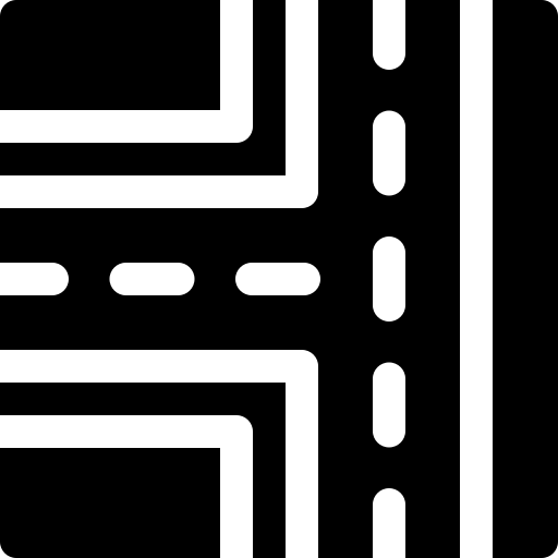 route Basic Rounded Filled Icône