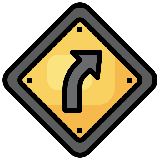 Right turn Surang Lineal Color icon