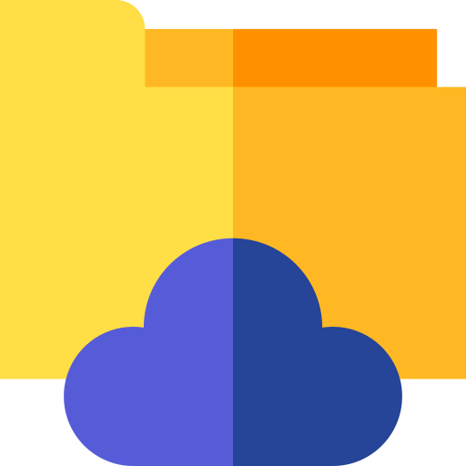 Cloud folder Basic Straight Flat icon