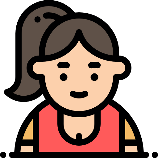 女の子 Detailed Rounded Lineal color icon