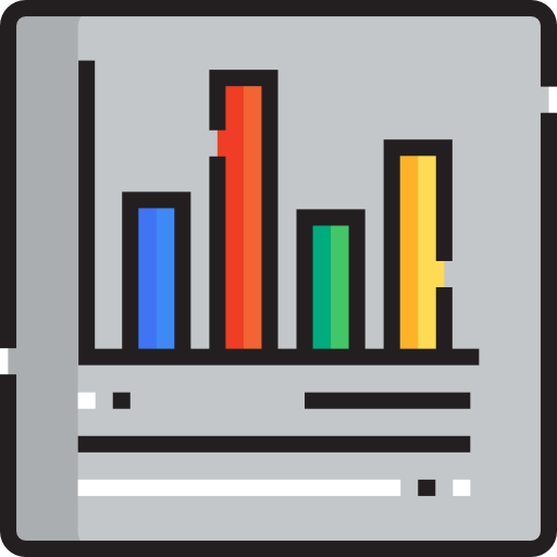 Bar chart Detailed Straight Lineal color icon