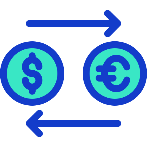 cambio di valuta Generic Blue icona