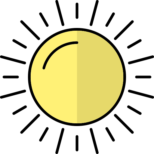 太陽 Generic Thin Outline Color icon