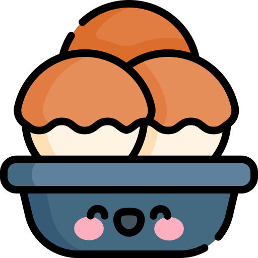 takoyaki Kawaii Lineal color icon