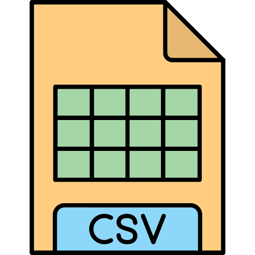 csv Generic Thin Outline Color Ícone