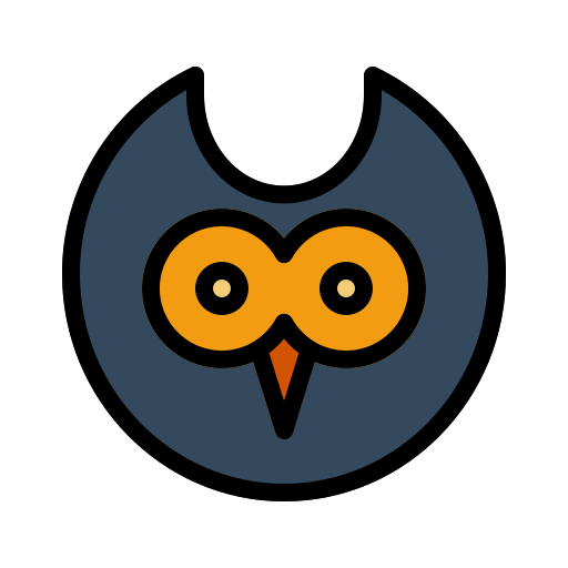 フクロウ Generic Outline Color icon