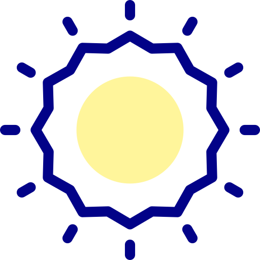 sol Detailed Mixed Lineal color Ícone