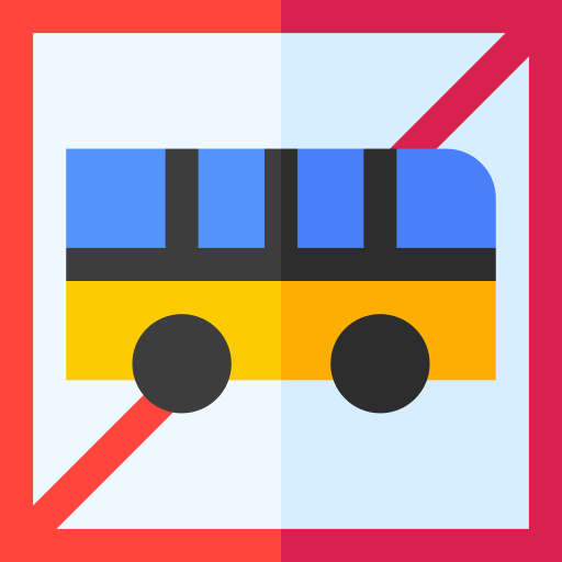 No bus Basic Straight Flat icon