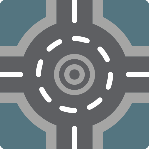 Roundabout Basic Miscellany Flat icon