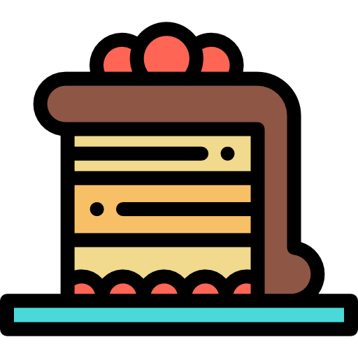 Piece of cake Detailed Rounded Lineal color icon