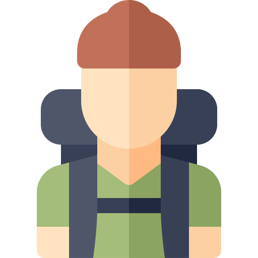 Hiker Basic Rounded Flat icon