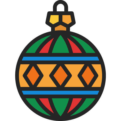 クリスマスボール Generic Outline Color icon