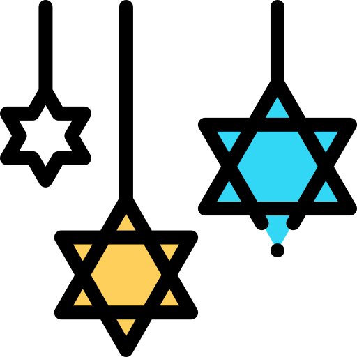 Star of david Detailed Rounded Lineal color icon