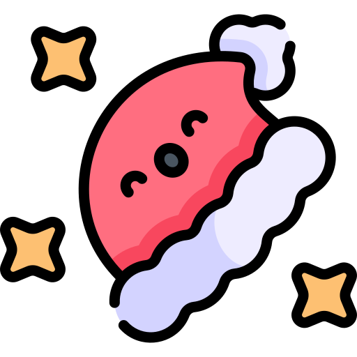 Santa hat Kawaii Lineal color icon