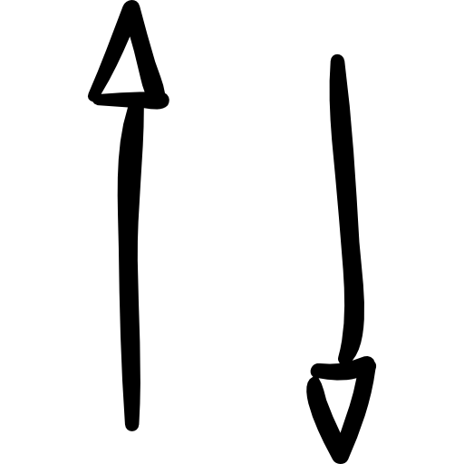 Two way arrows Hand Drawn Black icon